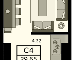 Продается Студия ЖК Сердце Ростова 2, литер 8, 29.21  м², 5053330 рублей