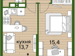 Продается 1-комнатная квартира ЖК DOGMA PARK (Догма парк), литера 16, 39.3 м², 6489609 рублей