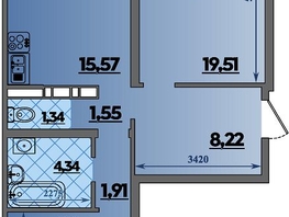 Продается 2-комнатная квартира ЖК Предгорье ЛАГО-НАКИ, литера 2, 67  м², 7349900 рублей