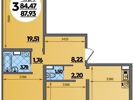 Продается 3-комнатная квартира ЖК Предгорье ЛАГО-НАКИ, литера 8, 87.93 м², 8617999 рублей