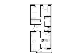 Продается 3-комнатная квартира ЖК Горные высоты, литер 5.1, 77.61  м&sup2;, 10399740 рублей