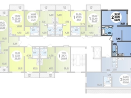 Продается 2-комнатная квартира ЖК Предгорье ЛАГО-НАКИ, литера 1, 62.96  м², 6837920 рублей