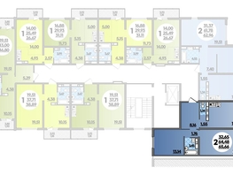 Продается 2-комнатная квартира ЖК Предгорье ЛАГО-НАКИ, литера 1, 65.66  м², 7065319 рублей