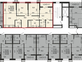 Продается 4-комнатная квартира ЖК Звезды, литер 12, 88.1  м², 10308000 рублей