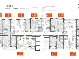 Продается 2-комнатная квартира ЖК Все Свои VIP, литера 4, 62.8  м², 13502000 рублей