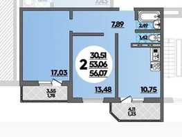 Продается 2-комнатная квартира ЖК Восточный, литера 28, 56  м², 6050000 рублей