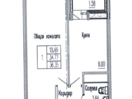 Продается 1-комнатная квартира Заполярная ул, 34.6  м², 3600000 рублей