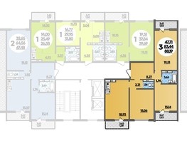 Продается 3-комнатная квартира ЖК Восточный, литера 47, 88.19  м², 8508000 рублей