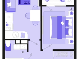 Продается 1-комнатная квартира ЖК Первое место, квартал 1.2, литер 2, 37.3  м², 5333900 рублей