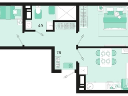 Продается 2-комнатная квартира ЖК Первое место, квартал 1.3, литер 1, 59.9  м², 8146400 рублей