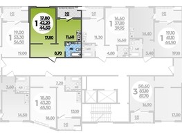 Продается 1-комнатная квартира ЖК Горгиппия, литера 2, 44.5  м², 8090100 рублей