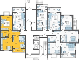 Продается 2-комнатная квартира ЖК Горный квартал, литера 1, 61.8  м², 16469700 рублей