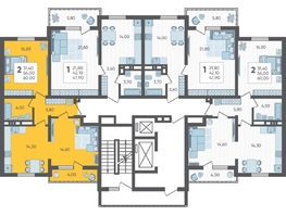 Продается 2-комнатная квартира ЖК Горный квартал, литера 5, 60.4  м², 16815360 рублей