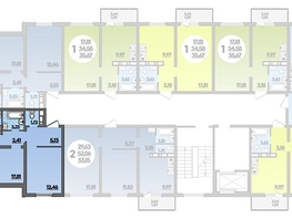 Продается 2-комнатная квартира ЖК Романовский, литера 1, 55.36  м², 5857088 рублей