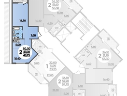 Продается 2-комнатная квартира ЖК Горгиппия, литера 2, 48.75  м², 9579375 рублей