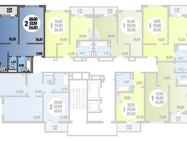 Продается 2-комнатная квартира ЖК Парк у дома, литера 7.1, 56.8  м², 11099999 рублей