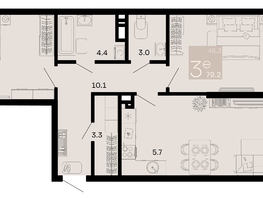 Продается 3-комнатная квартира ЖК Хозяин морей, литер 1, 79.2  м², 25027200 рублей