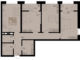 Продается 3-комнатная квартира ЖК Хозяин морей, литер 1, 85.2  м², 26923200 рублей