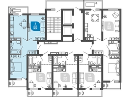 Продается 2-комнатная квартира ЖК Облака-2, блок секция 4-8, 50.4  м², 9943920 рублей