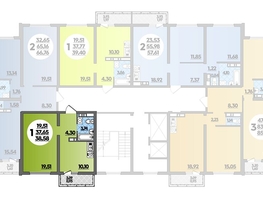 Продается 1-комнатная квартира ЖК Город у моря, литер 17, 38.58  м², 7075572 рублей