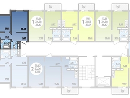 Продается 2-комнатная квартира ЖК Романовский, литера 1, 55.36  м², 6250144 рублей