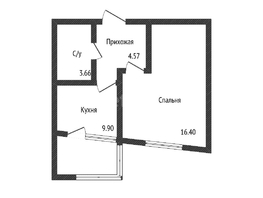 Продается 1-комнатная квартира ЖК Сограт, литера 9, 36  м², 5400000 рублей