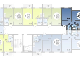 Продается 2-комнатная квартира ЖК Романовский, литера 1, 55.36  м², 6078528 рублей