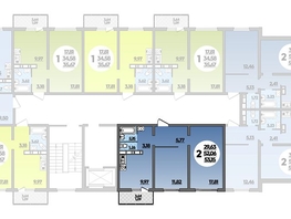 Продается 2-комнатная квартира ЖК Романовский, литера 1, 53.15  м², 5894335 рублей