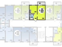 Продается 1-комнатная квартира ЖК Романовский, литера 1, 35.67  м², 4387410 рублей