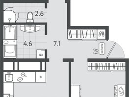 Продается 2-комнатная квартира ЖК Все Свои VIP, литера 4, 71.3  м², 15686000 рублей