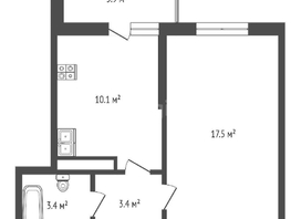 Продается 1-комнатная квартира Западный Обход ул, 34.8  м², 3675000 рублей