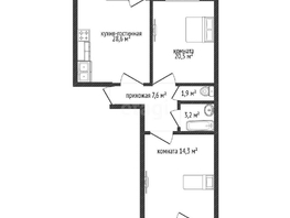 Продается 2-комнатная квартира ЖК Открытие, 76.3  м², 6980000 рублей