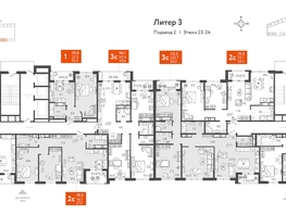 Продается 1-комнатная квартира ЖК Все Свои VIP, литера 3, 50.65 м², 15195000 рублей