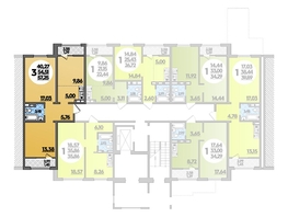 Продается 3-комнатная квартира ЖК Молодежный 2, литера 12, 57.25  м², 7911950 рублей