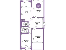 Продается 3-комнатная квартира ЖК Левада, литера 6, 87.05  м², 11395729 рублей