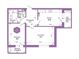 Продается 2-комнатная квартира ЖК Бауинвест, литера 6.1, 58.9 м², 8885962 рублей