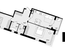 Продается 2-комнатная квартира ЖК Парк Победы 2, литера 21, 74.9  м², 12133800 рублей