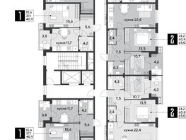 Продается 1-комнатная квартира ЖК Парк Победы 2, литера 21, 40 м², 7308000 рублей