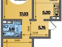 Продается 3-комнатная квартира ЖК Молодежный 2, литера 11, 57.25 м², 7528375 рублей