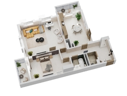 Продается 2-комнатная квартира ЖК Золотой Берег, литер 3, 90.92  м&sup2;, 14619936 рублей