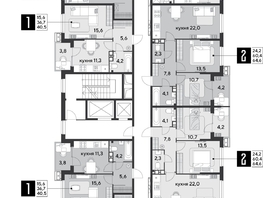 Продается 1-комнатная квартира ЖК Парк Победы 2, литера 21, 47.7 м², 8476290 рублей