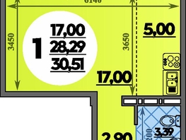 Продается Студия ЖК Молодежный 2, литера 14, 30.51  м², 4466664 рублей