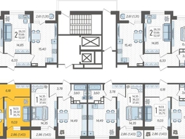 Продается 1-комнатная квартира ЖК Смородина, литера 18, 35.75 м², 5401825 рублей
