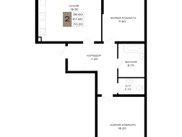 Продается 2-комнатная квартира ЖК Сердце, 70.2  м², 26325000 рублей
