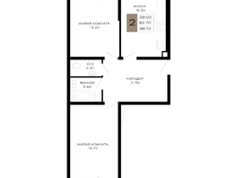 Продается 2-комнатная квартира ЖК Сердце, 66.1 м², 28092500 рублей