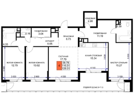 Продается 4-комнатная квартира ЖК Сегодня, литер 5, 128.8 м², 15842400 рублей