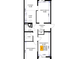 Продается 3-комнатная квартира ЖК Сегодня, литер 5, 91.1 м², 10294300 рублей