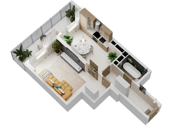 Продается 1-комнатная квартира ЖК Золотой Берег, литер 4, 43.38 м², 8433072 рублей