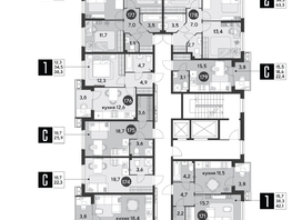 Продается 1-комнатная квартира ЖК Парк Победы 2, литера 6, 41.3 м², 6446930 рублей