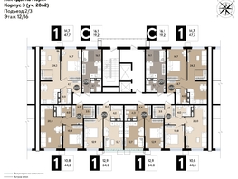 Продается 1-комнатная квартира ЖК DOGMA PARK (Догма парк), литера 19, 43.9  м², 7783470 рублей
